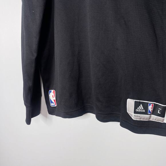 Adidas Mens Large L Black Red Chicago Bulls Warm Up Hoodie Sweatshirt Colorblock - Picture 5 of 10